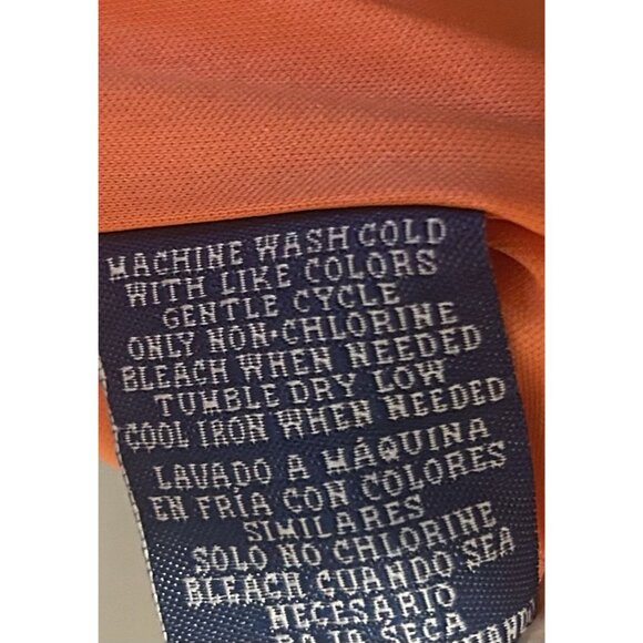 Caribbean Joe Hawaiian Tropical Maxi Dress Orange Sz Medium Floral Lace Detail - Picture 13 of 14